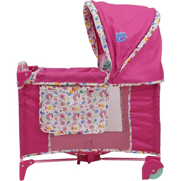 Baby Alive Deluxe Cot με αφαιρούμενη οροφή και τσέπες, έως 46 cm - Dolls Game