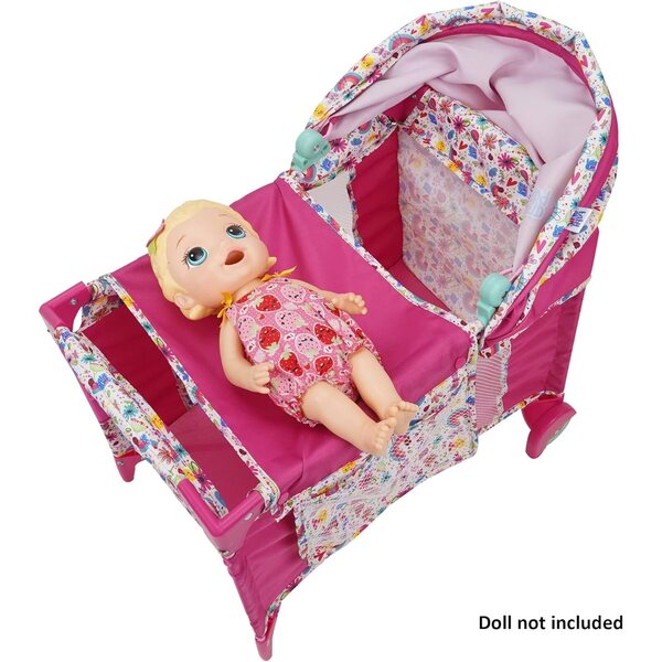 Baby Alive Deluxe Cot με αφαιρούμενη οροφή και τσέπες, έως 46 cm - Dolls Game