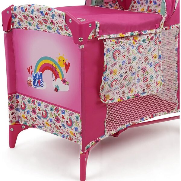 Baby Alive Deluxe Cot με αφαιρούμενη οροφή και τσέπες, έως 46 cm - Dolls Game