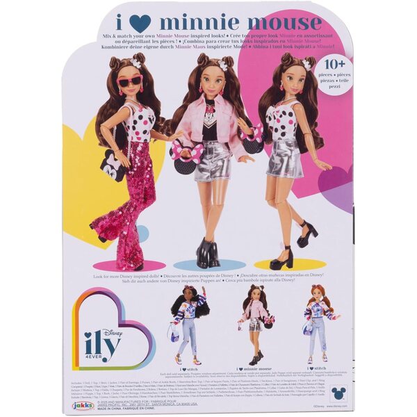 Disney ILY 4ever Minnie Puppe 29 cm mit 13 Gelenkpunkten und Glitzerring