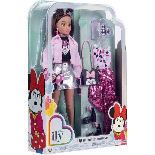 Disney ILY 4ever Minnie Puppe 29 cm mit 13 Gelenkpunkten und Glitzerring