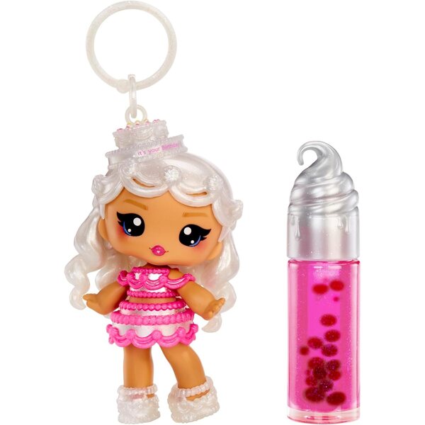 Yummiland Lip Gloss Doll: Sour Sweeties - Misty Cakes Includes DIY Lip Gloss + Removable Keychain, Cosmetic Play, Collectible, Ages 4+