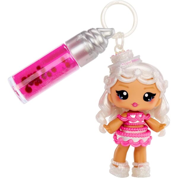 Yummiland Lip Gloss Doll: Sour Sweeties - Misty Cakes Includes DIY Lip Gloss + Removable Keychain, Cosmetic Play, Collectible, Ages 4+