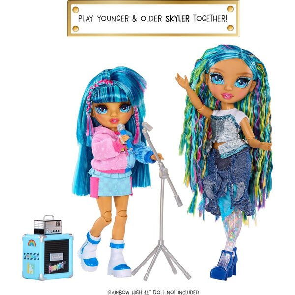 Rainbow High Jr – Skyler 9-Zoll-Puppe mit Mikrofon, Aufklebern und Verstärker, ab 4 Jahren