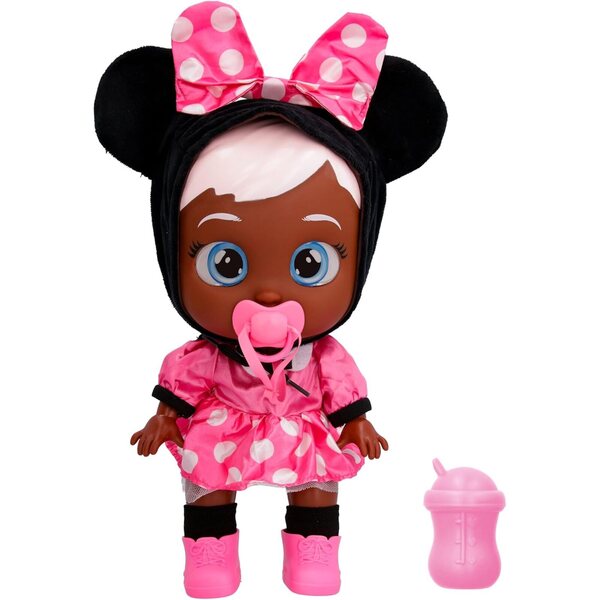 Poupée Cry Babies Minnie Mouse avec robe rose et vraies larmes pour enfants à partir de 18 mois