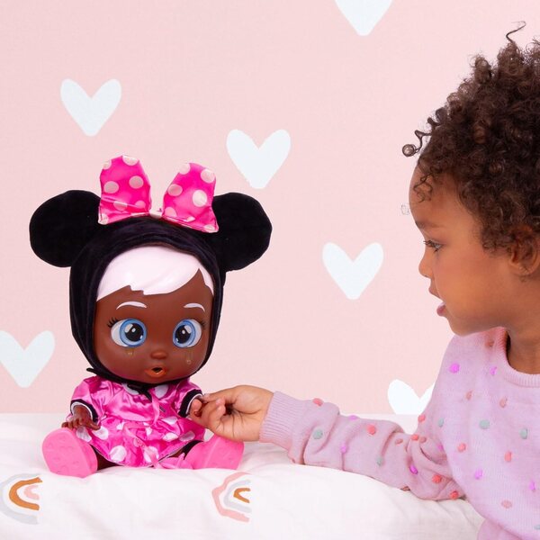 Cry Babies Minnie Mouse Puppe mit rosa Kleid und echten Tränen für Kinder ab 18 Monaten
