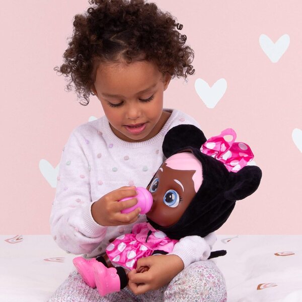 Cry Babies Minnie Mouse Puppe mit rosa Kleid und echten Tränen für Kinder ab 18 Monaten
