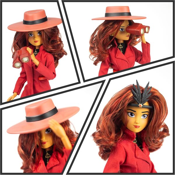 Carmen Sandiego 12-Zoll-Modepuppe mit Spionagezubehör und Musikständer