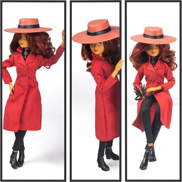 Carmen Sandiego 12-Zoll-Modepuppe mit Spionagezubehör und Musikständer