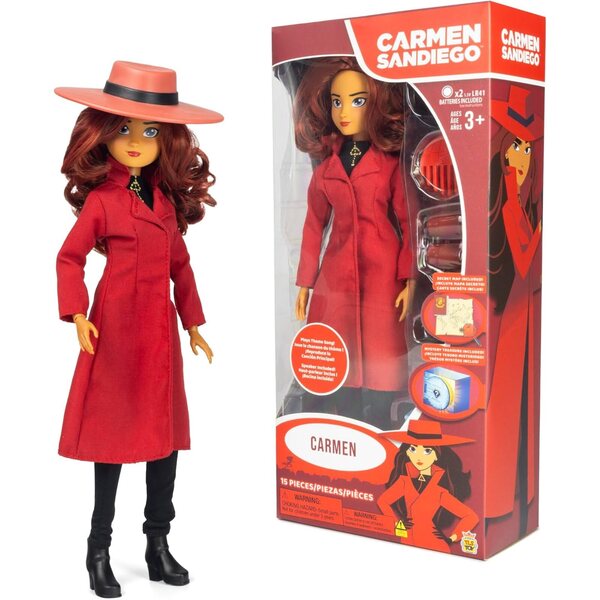 Carmen Sandiego 12-Zoll-Modepuppe mit Spionagezubehör und Musikständer