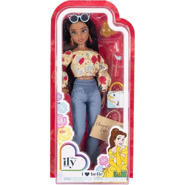 Disney ILY 4EVER Belle 29 cm große Puppe mit glitzerndem Mickey-Ring und Modeaccessoires