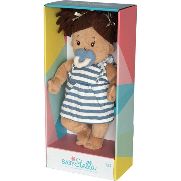 Baby Stella Beige 15" měkká panenka s hnědými vlásky pro děti