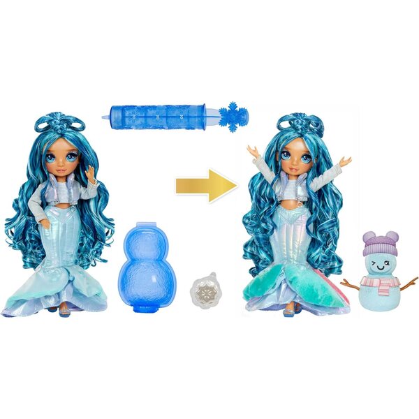 Rainbow High Skyler Winter Wonderland – 27,9 cm große Puppe mit magischer Mode und Schneemann-Set