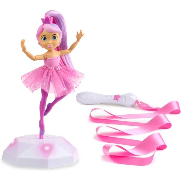 Lena Ballerine : Poupée dansante avec scène lumineuse et baguette pour enfants de 3 ans et plus