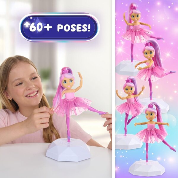 Lena Ballerine : Poupée dansante avec scène lumineuse et baguette pour enfants de 3 ans et plus