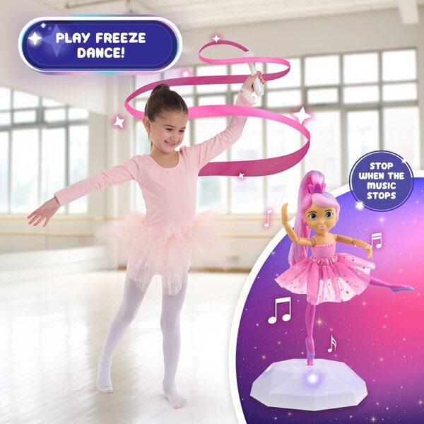 Lena Ballerine : Poupée dansante avec scène lumineuse et baguette pour enfants de 3 ans et plus