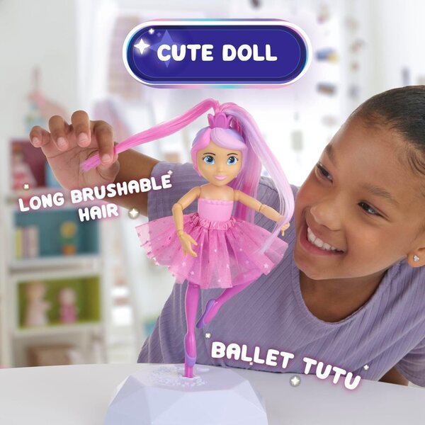 Lena Ballerine : Poupée dansante avec scène lumineuse et baguette pour enfants de 3 ans et plus