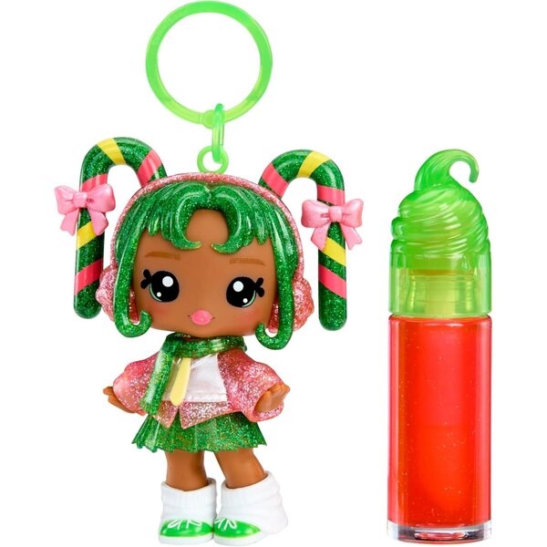 Yummiland Holiday Doll Halle Zuckerstange mit DIY-Lipgloss-Set und Schlüsselanhänger