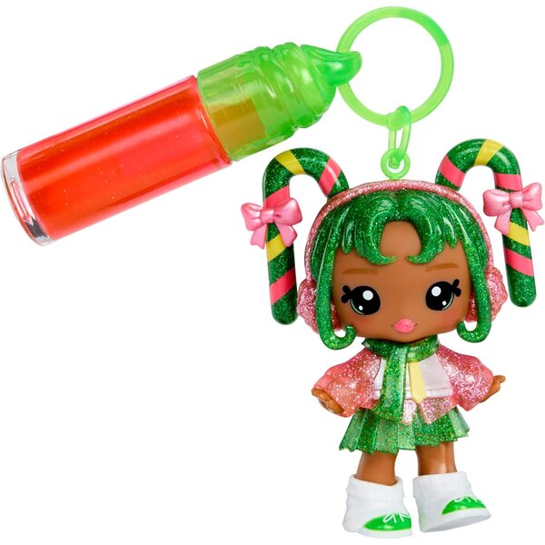 Yummiland Holiday Doll Halle Zuckerstange mit DIY-Lipgloss-Set und Schlüsselanhänger
