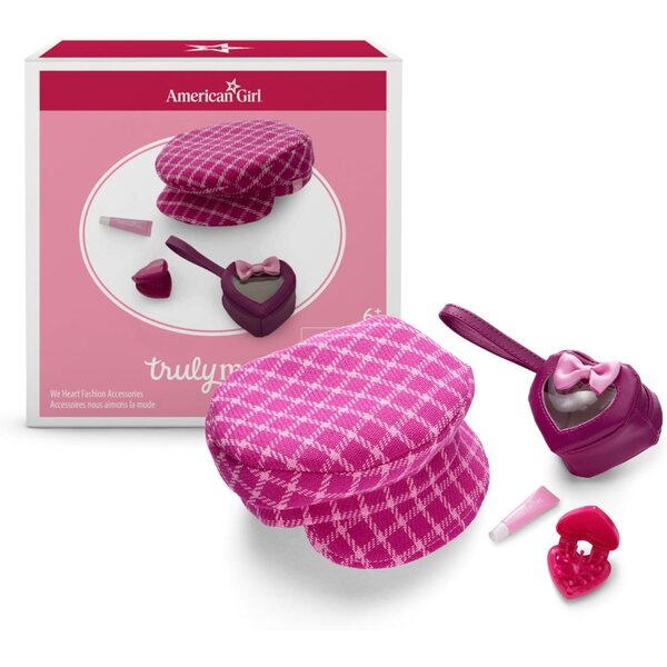 American Girl Heart Modeaccessoires: Tasche, Hut, Lippenstift und Pinsel