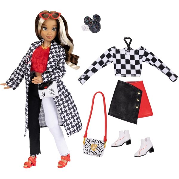 Panenka Disney ILY 4EVER Cruella se 2 smíšenými oblečky a třpytivým prstenem Mickey
