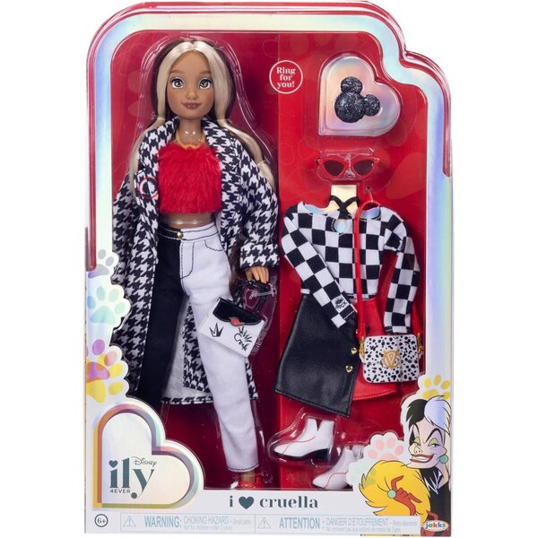Panenka Disney ILY 4EVER Cruella se 2 smíšenými oblečky a třpytivým prstenem Mickey