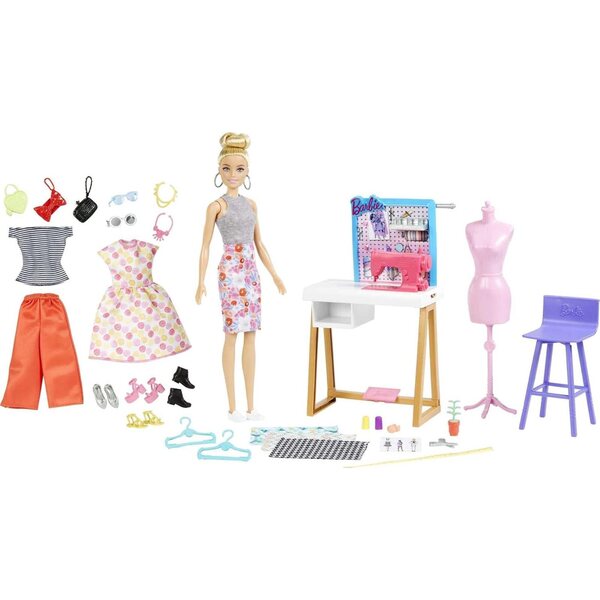 Barbie Fashion Designer avec Design Studio et plus de 25 accessoires créatifs