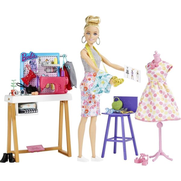 Barbie-Modedesignerin mit Designstudio und über 25 kreativen Accessoires