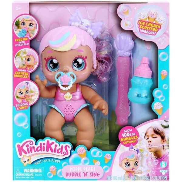 Kindi Kids Poppi Pearl Bubble 'N' Sing: Interactive Doll with Scented Bubbles