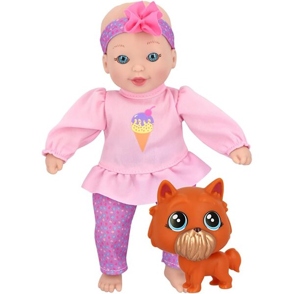New Adventures Little Sweeties Puppenset mit Tieren, 20 cm, Soft Play