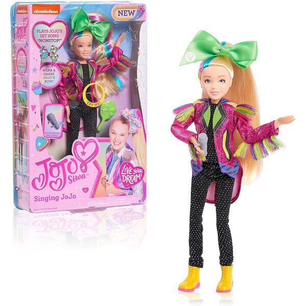 JoJo Siwa 10 Inch Singing Doll, Sings Hit Song Titled "Non-Stop", Pink Jacket with Rainbow Fringe, Kids Toys for Ages 6Up by Just Play