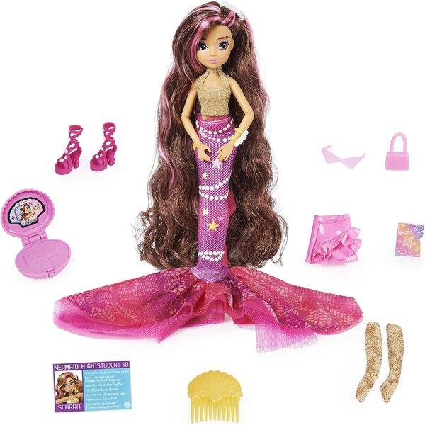 MERMAID HIGH Searra Deluxe Bambola Sirena con Coda Rimovibile e Accessori Moda per Bambine 4+