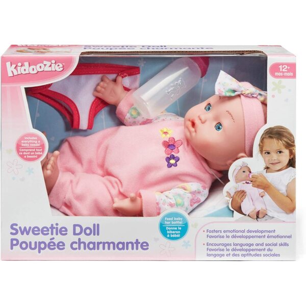 Panenka Kidoozie Sweetie: 30 cm měkká panenka s pohyblivýma očima pro děti od 12 měsíců