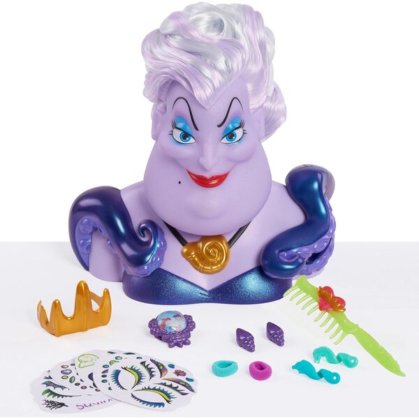 Disney Villains Ursula Stylingkopf 10 Zoll mit 16 Zubehörteilen für Kinder ab 3 Jahren