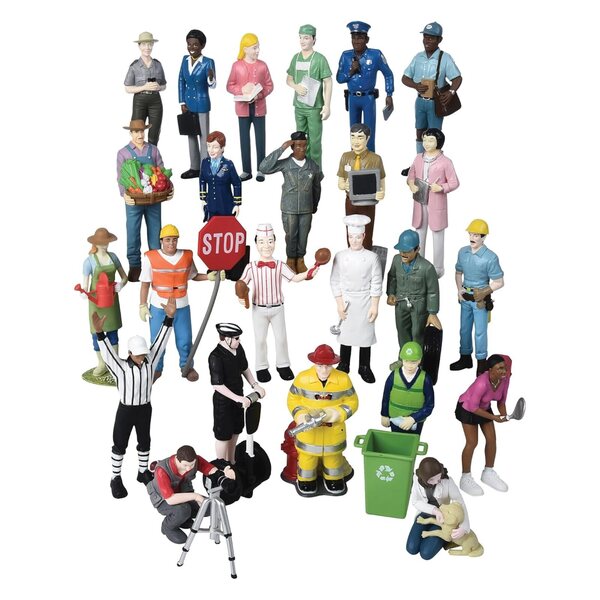 Set mit 24 Inclusive-Berufsfiguren für Kinder ab 3 Jahren. Konstruktives Spielzeug