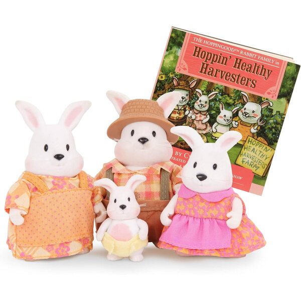 Li'l Woodzeezi perekond jänesed, 4 kujukeste komplekt ja juturaamat lastele vanuses 3+