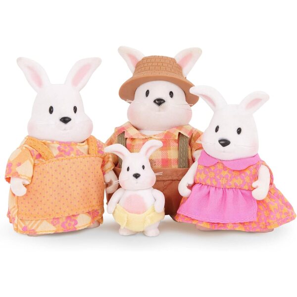 Li'l Woodzeez Family Rabbits Hoppingoods Set 4 Figuren und Geschichtenbuch für Kinder ab 3 Jahren