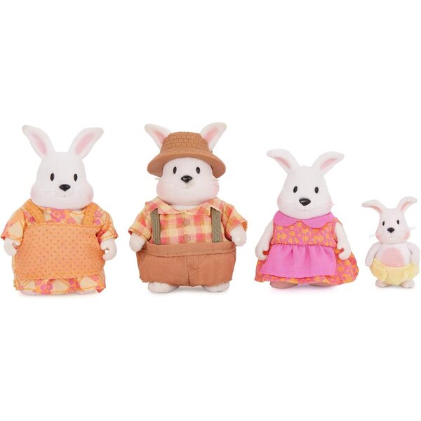 Li'l Woodzeez Family Rabbits Hoppingoods Set 4 Figuren und Geschichtenbuch für Kinder ab 3 Jahren