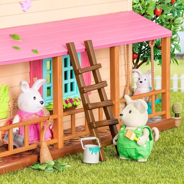 Li'l Woodzeez Family Rabbits Hoppingoods Set 4 Figuren und Geschichtenbuch für Kinder ab 3 Jahren