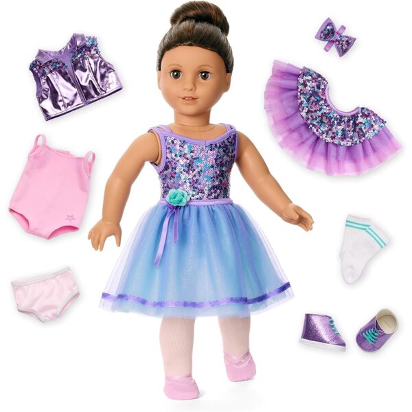 American Girl Truly Me #117 mit Dance All Day Set: 46 cm große Puppe mit Tanzkleidung