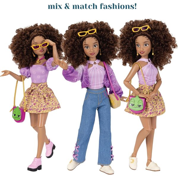 Disney ily 4EVER Rapunzel-Puppe mit Mix & Match-Outfits und glitzerndem Ringoberteil