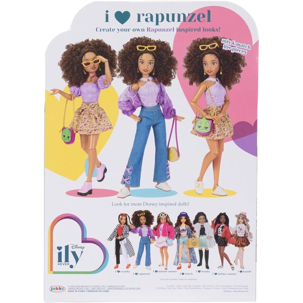 Disney ily 4EVER Rapunzel-Puppe mit Mix & Match-Outfits und glitzerndem Ringoberteil