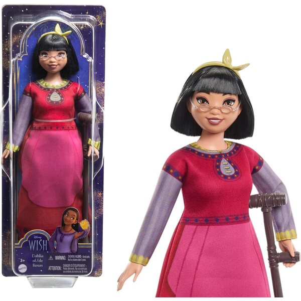 Mattel Disney Wish Dahlia of Rosas Bewegliche Puppe mit abnehmbarer Kleidung und Accessoires