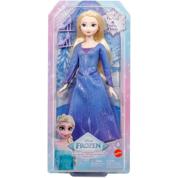 Mattel Frozen Elsa Modepuppe mit abnehmbarem Kleid und Schlittschuhen
