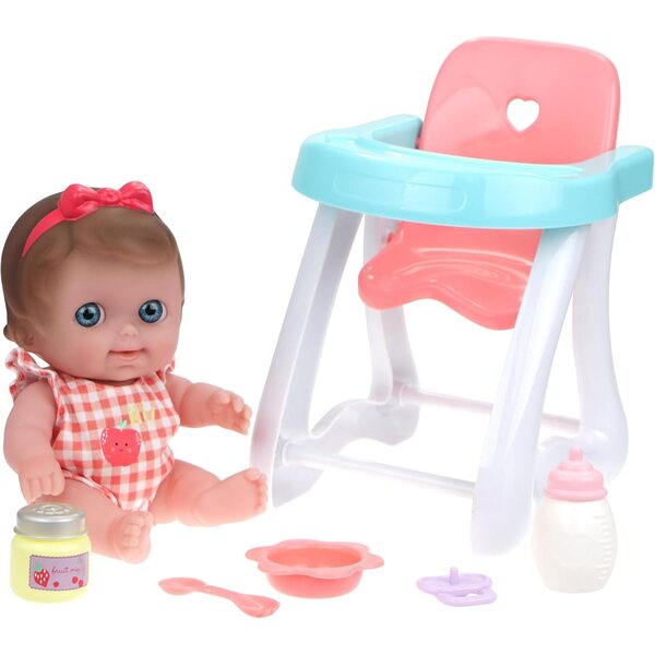 Lil Cutesies Baby Doll 23 cm koos söögitooli ja söötmistarvikutega JC mänguasjad