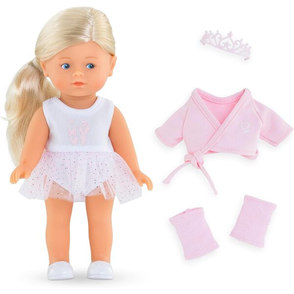Ensemble mini ballerine Corolline Rosy avec poupée 8" et accessoires pour enfants de 3 ans et plus
