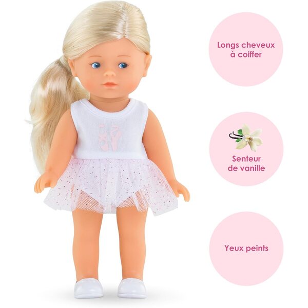 Sada mini baleríny Corolline Rosy s 8" panenkou a doplňky pro děti 3+