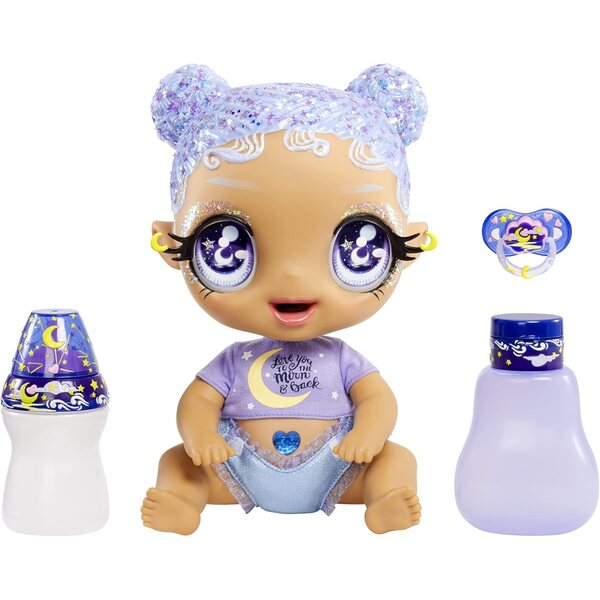 MGA Glitter Babyz Selena Stargazer Poupée Magique avec 3 Changements de Couleur et Accessoires