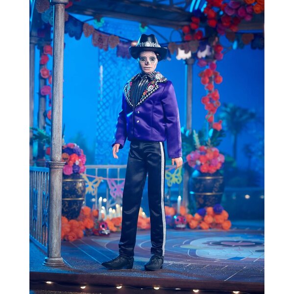 Barbie Ken Día De Muertos 2023: Sammlungspuppe mit blauer Jacke und verziertem Hut