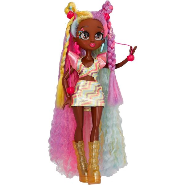 IMC Toys VIP Girls Evelyn, módna bábika s dlhými vlasmi na štýl a 5 doplnkami